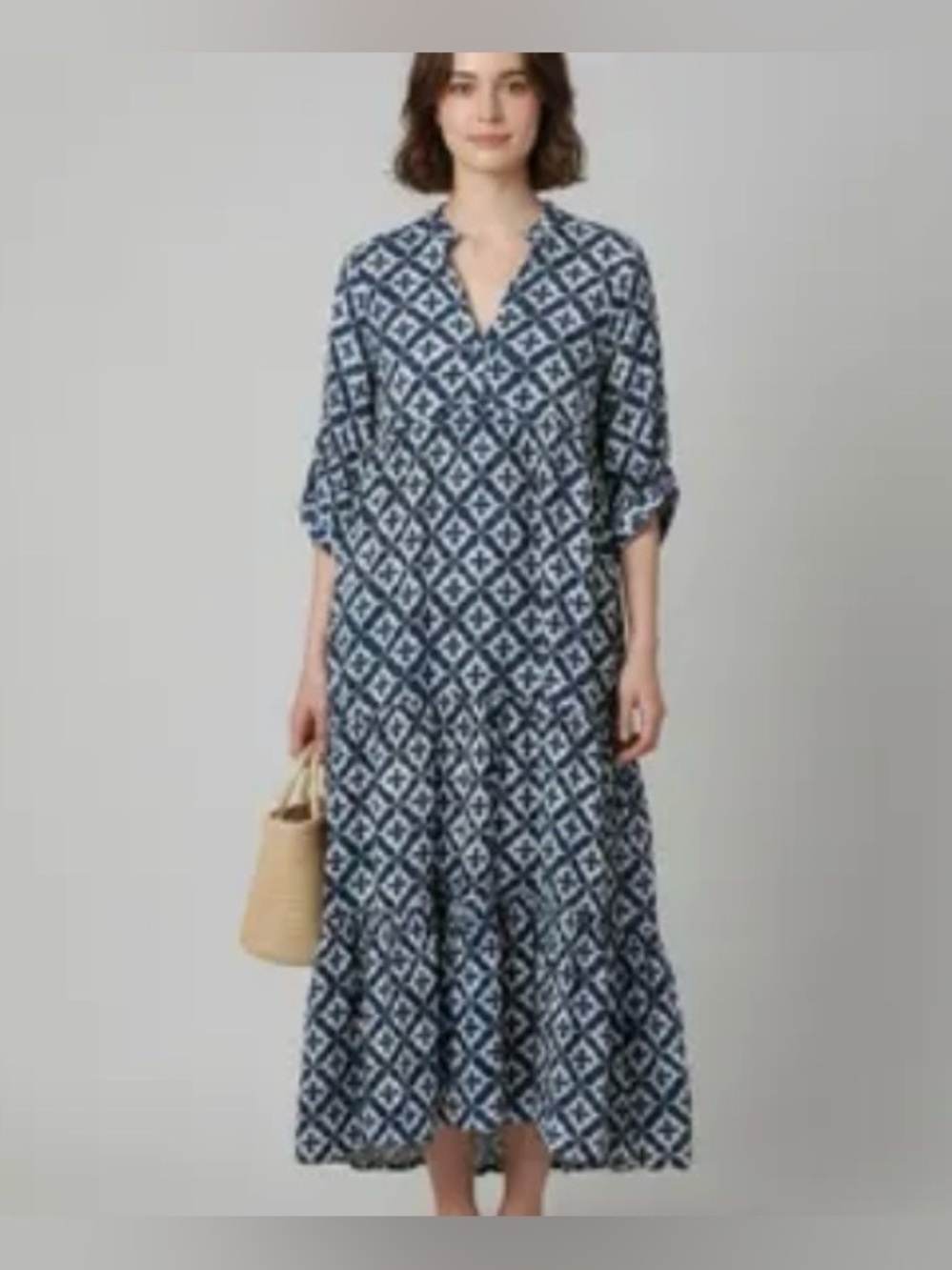 Azima Dress in Blue by Dolma - Picture 1 of 9